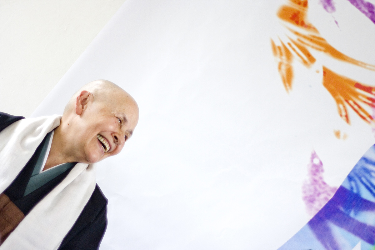 Monja Coen durante encontro Aparigraha com Daisy Rodrigues, Lia Diskin e Celeste no I Encontro de Yoga na Universidade de São Paulo - 2010